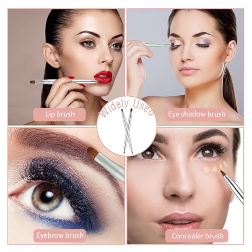 Sliverdew 2 Pack Retractable Lip Brush Double-Ended Lipstick Applicator