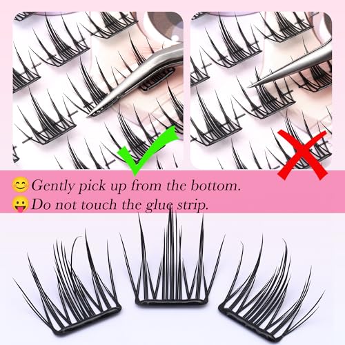 Sultrya Self-Adhesive Lash Clusters - 36 PCS Wispy DIY Eyelash Extensions (9-12mm)