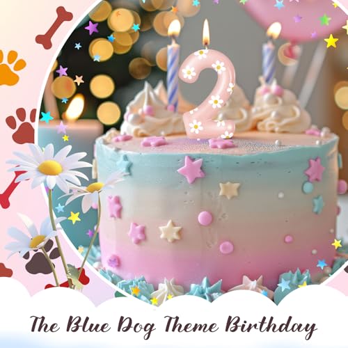 Conelist Number 2 Daisy Birthday Candle - Pink Flower Cake Topper