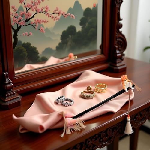 Cat Fishing Hair Stick with Tassel Retro Chinese Hairpin