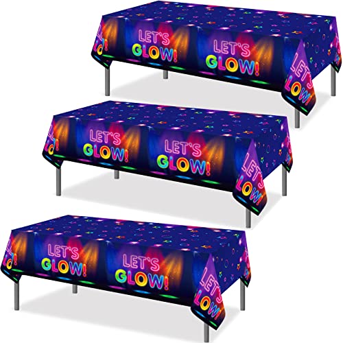 Tegeme Glow in the Dark Tablecloth Set - 3 Pieces, 86x51 Inch