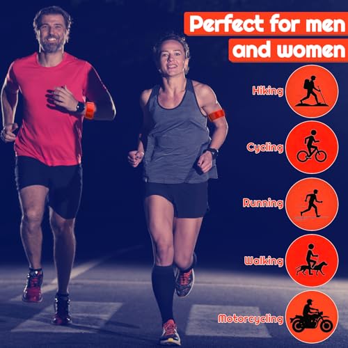 20 Pcs Reflector Snap Bands Fluorescent Slap Armbands High Visibility Slap Reflector Strips Safety Bands for Children Adults Boys and Girls When Cycling Running Hiking Jogging