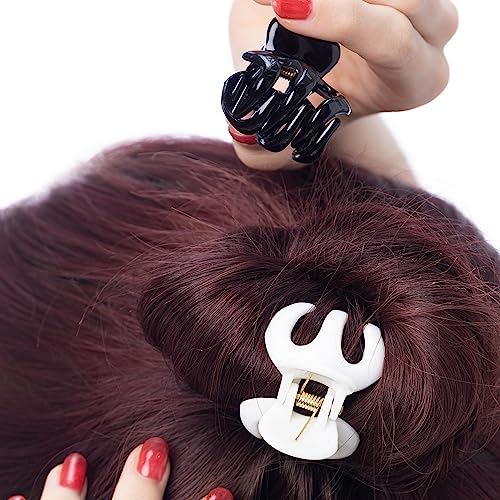 RC Roche 12 Pcs Small Octopus Hair Claw Clips Pumpkin Shape Black White