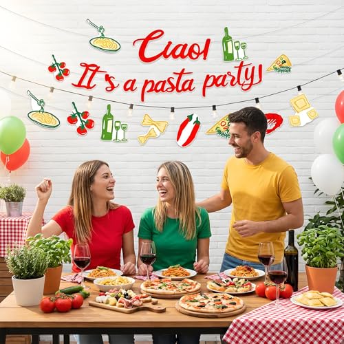 Pasta Party Decorations - Italian Theme Banner and Garland Set