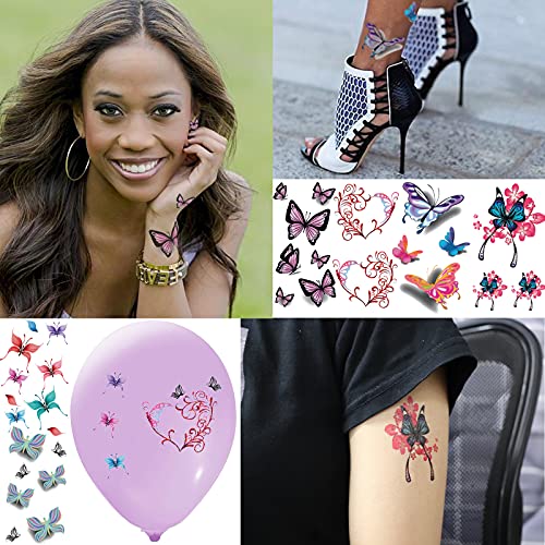 Butterfly Temporary Tattoos - 30 Pack Waterproof 3D Realistic Body Art
