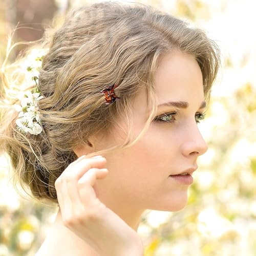 Mini Hair Claw Clips 12-Piece Tortoise Brown Small Hair Accessories