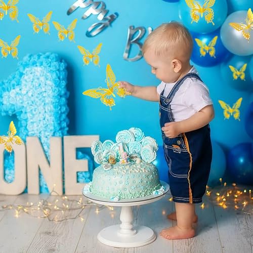 36Pcs 3D Butterfly Cake Toppers - Gold Decorations for Parties