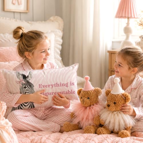 Pink Zebra Bible Throw Pillow Cover 12x20 Inch - Cute Coquette Decor