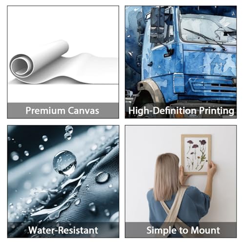Watercolor Truck Wall Art Set of 9 - Unframed Vehicle Posters