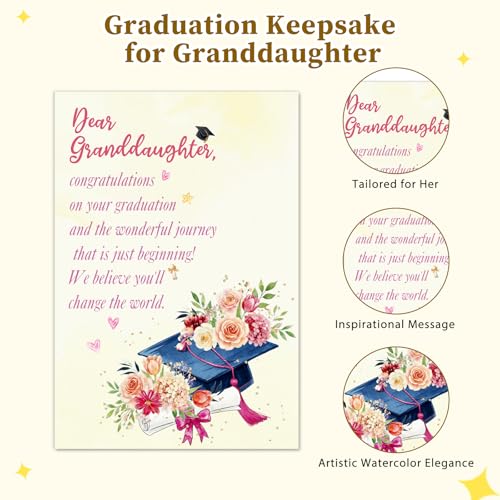 Inspirational Graduation Card for Granddaughter - Floral Design