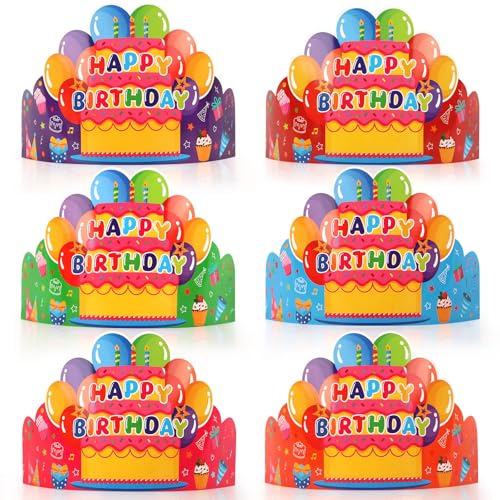 30 Pack Colorful Birthday Crowns for Kids - Party Hats