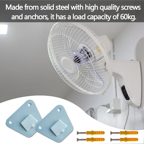 Heavy-Duty Wall Mount Brackets for Oscillating Fans - 2 Pack