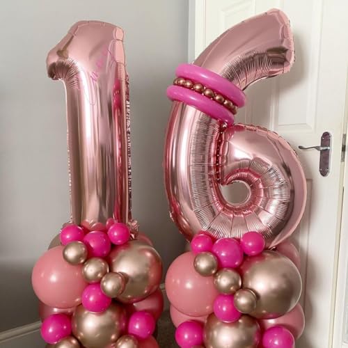 Rose Gold 40 Inch Number 4 Balloon for Birthday & Anniversary