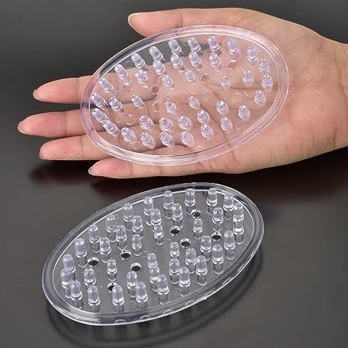 2 Pack Plastic Soap Dish with Drainage Holes - Clear Bathroom & Kitchen Soap Holders