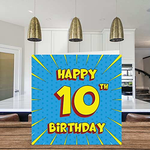 Happy 10th Birthday Card for Kids | Fun Comic Design | Blank Inside