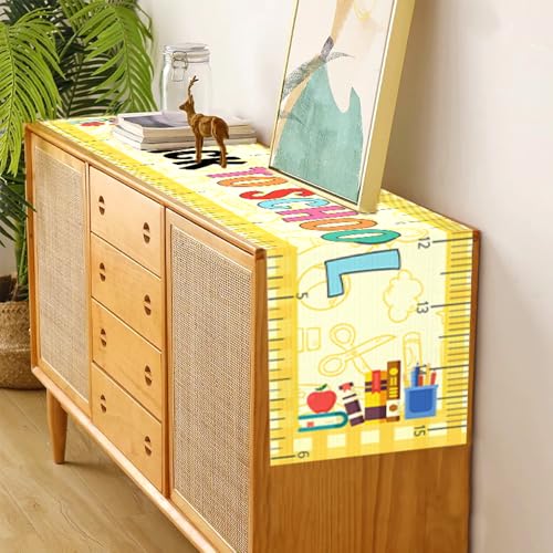 Back to School Ruler Table Runner (13x72 Inch) - Classroom Party Decor