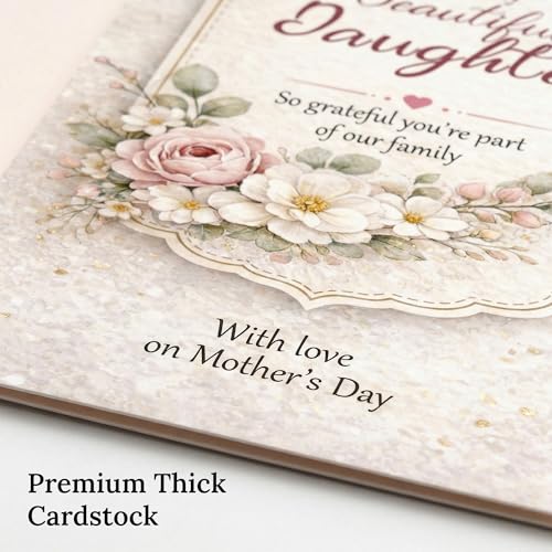 Elegant Mother's Day Card for Daughter with Red Envelope