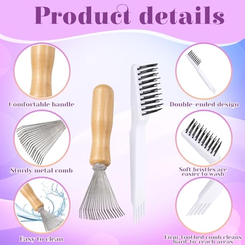 Hair Brush Cleaner Tool Set - 2 Piece Portable Comb Cleaner