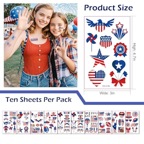 Artlunar 90 Pcs American Traditional Luminous Temporary Tattoos