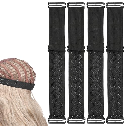 Adjustable Non-Slip Wig Strap Elastic Band for Glueless Wigs 4 Pack