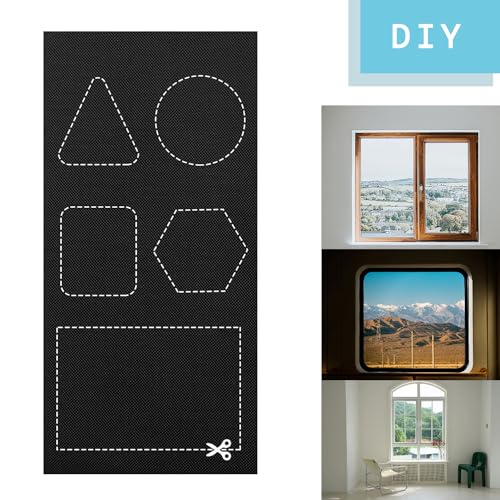 40" x 57" Portable Blackout Curtains - No Drill Sunblock Shades for Bedroom & RV