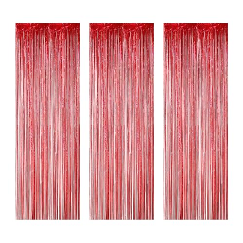 Iridescent Foil Curtain Backdrop - 3 Pcs Party Decorations