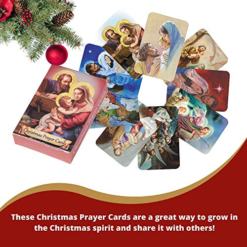 Christmas Prayer Cards Assortment - Nativity Scene Scripture & Prayers, 54 Pack
