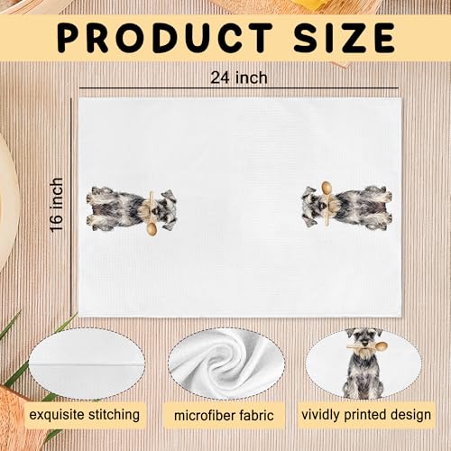 Mini Schnauzer Kitchen Towels - Funny Dog Gifts, 16x24 Inch