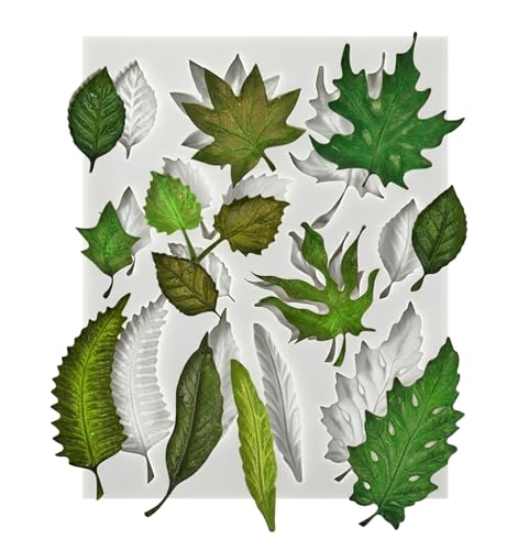 12-Piece Silicone Leaf Molds for Baking & Crafting