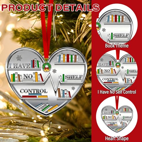Metal Book Ornament - I Have No Shelf Control for Christmas Tree