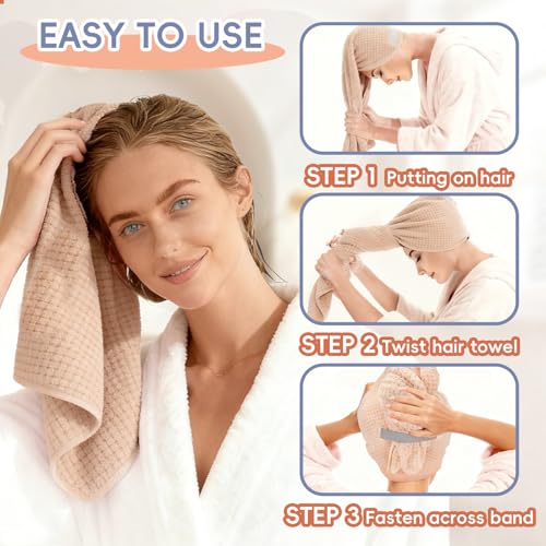Large Microfiber Hair Towel for Women - Quick Drying & Absorbent