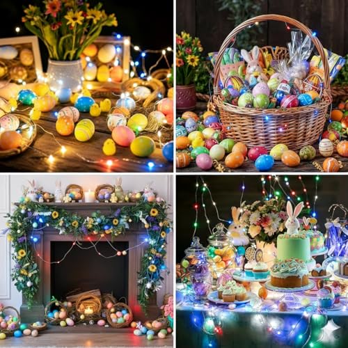 8 Pack Multicolor Fairy Lights Battery Operated 7ft 20 LEDs for Mason Jars Christmas Halloween Parties - Variation of This Listing