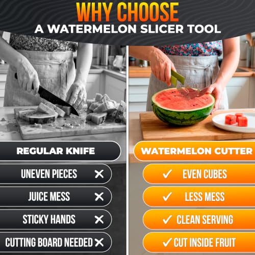 Watermelon Slicer Cutter Tool 2-in-1 Stainless Steel Cubes & Slices – NADOBA