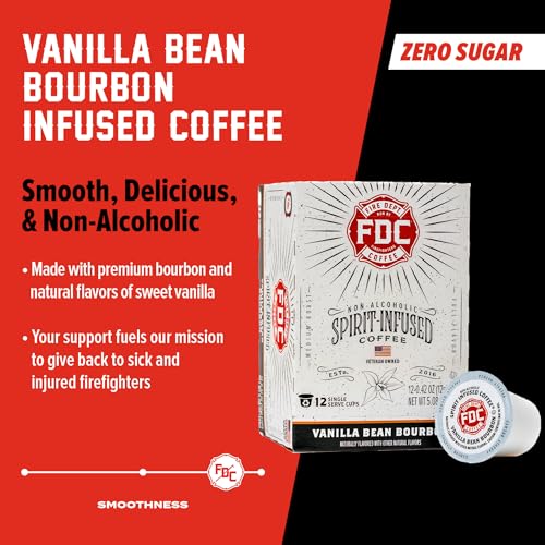 Fire Department Coffee Vanilla Bean Bourbon Infused K-Cup Coffee Pods - 12 Count