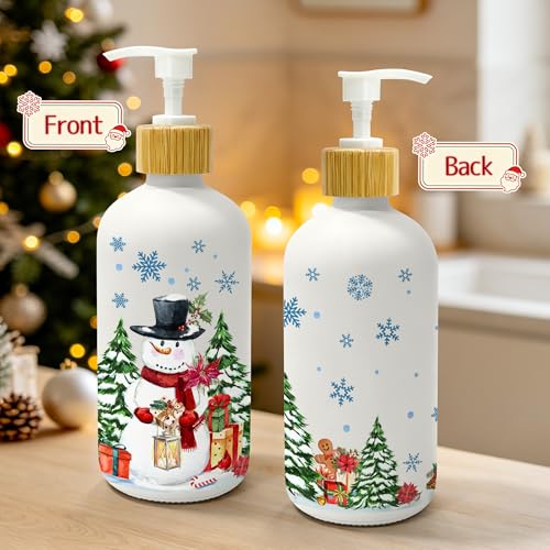 Hexagram Christmas Snowman Soap Dispenser - Holiday Bathroom & Kitchen Decor
