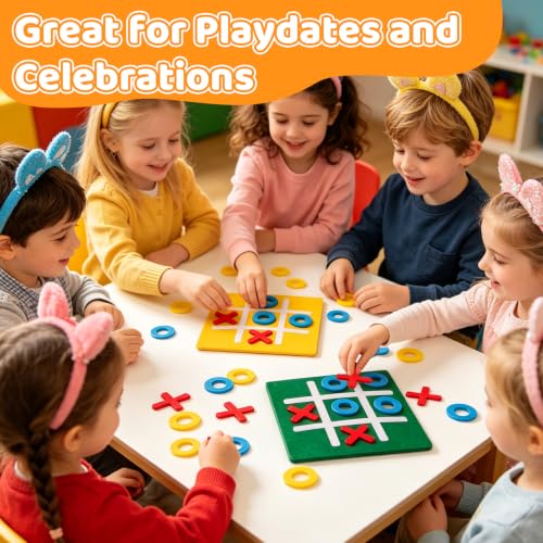 12 Pcs Felt Tic Tac Toe Board Games for Kids - Party Favors & Travel