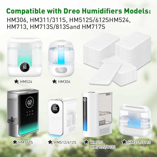 60-Pack Humidifier Aroma Pads for Dreo Models - Non-Woven Fabric