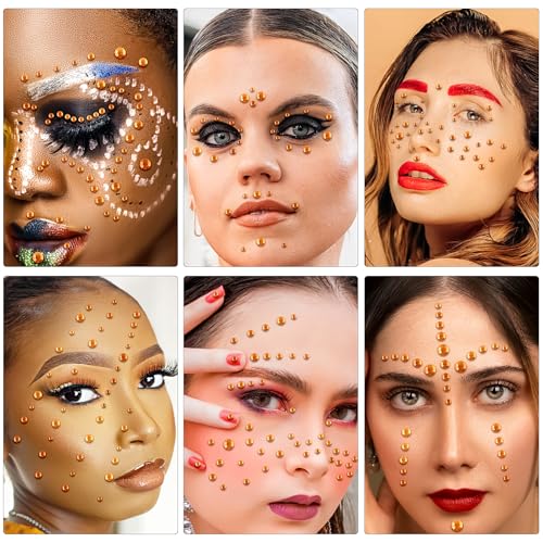 Face Gems and Hair Pearls Self-Adhesive Rhinestones for Makeup