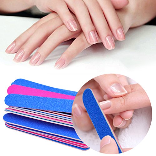 Wobe 100Pcs Double Sided Nail Files Mini Emery Boards for Manicure