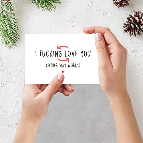 Spercy Naughty Valentine's Day Card for Him & Her - I Love You