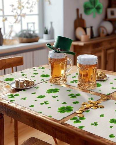 St. Patrick's Day Placemats Set of 4 Shamrock Green Table Mats