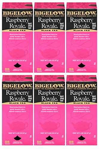Bigelow Raspberry Royale Black Tea Bags, 28-Count Boxes (Pack of 6)