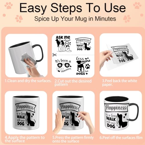 Elewins 12PCS Dog Quote UV DTF Cup Wrap Transfers for Mugs and Glass