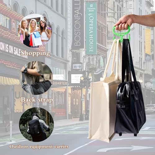 Heavy Duty Grocery Bag Carrier Handle 2 Pack, Supports 100lbs, Ergonomic Grip for Shopping & Buckets