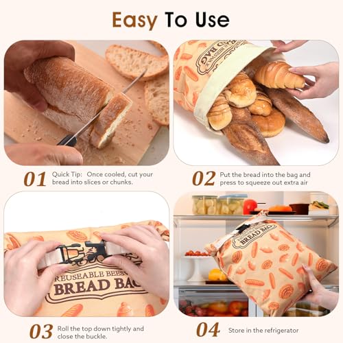 Premium XL Beeswax Bread Bags for Sourdough - Reusable & Eco-Friendly