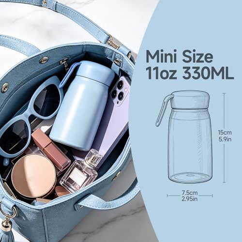 LATIVEN 11oz Mini Insulated Water Bottle - Soft Pink Pocket Travel Mug
