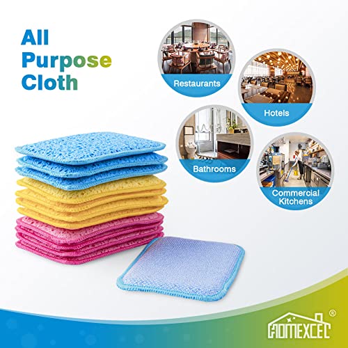 HOMEXCEL 12PK Multicolor Dual-Sided Non-Scratch Kitchen Sponges