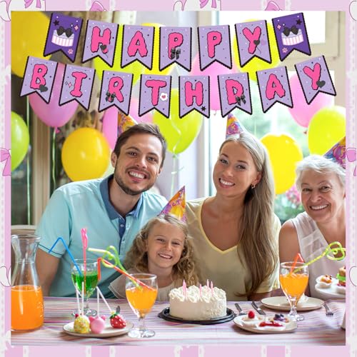Kawaii Birthday Party Banner - Pre-Strung Anime Kitty Decorations