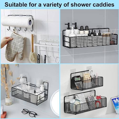 Vivinin 15 Pack Shower Caddy Adhesive Hooks - No Drilling, Waterproof & Strong