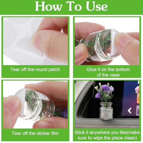 Daisy Car Dashboard Decorations - Mini Flowers in Glass Vase